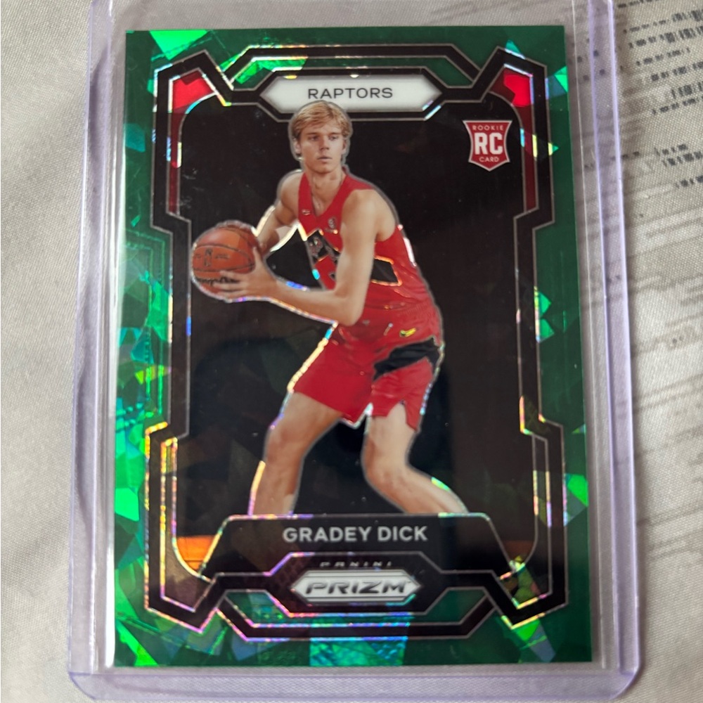 Gradey Dick Panini Prizm Green Cracked Ice Rookie Card SSP